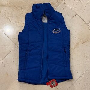 Ladies small University of Florida gators Blue Puffer Vest, Colosseum Athletics